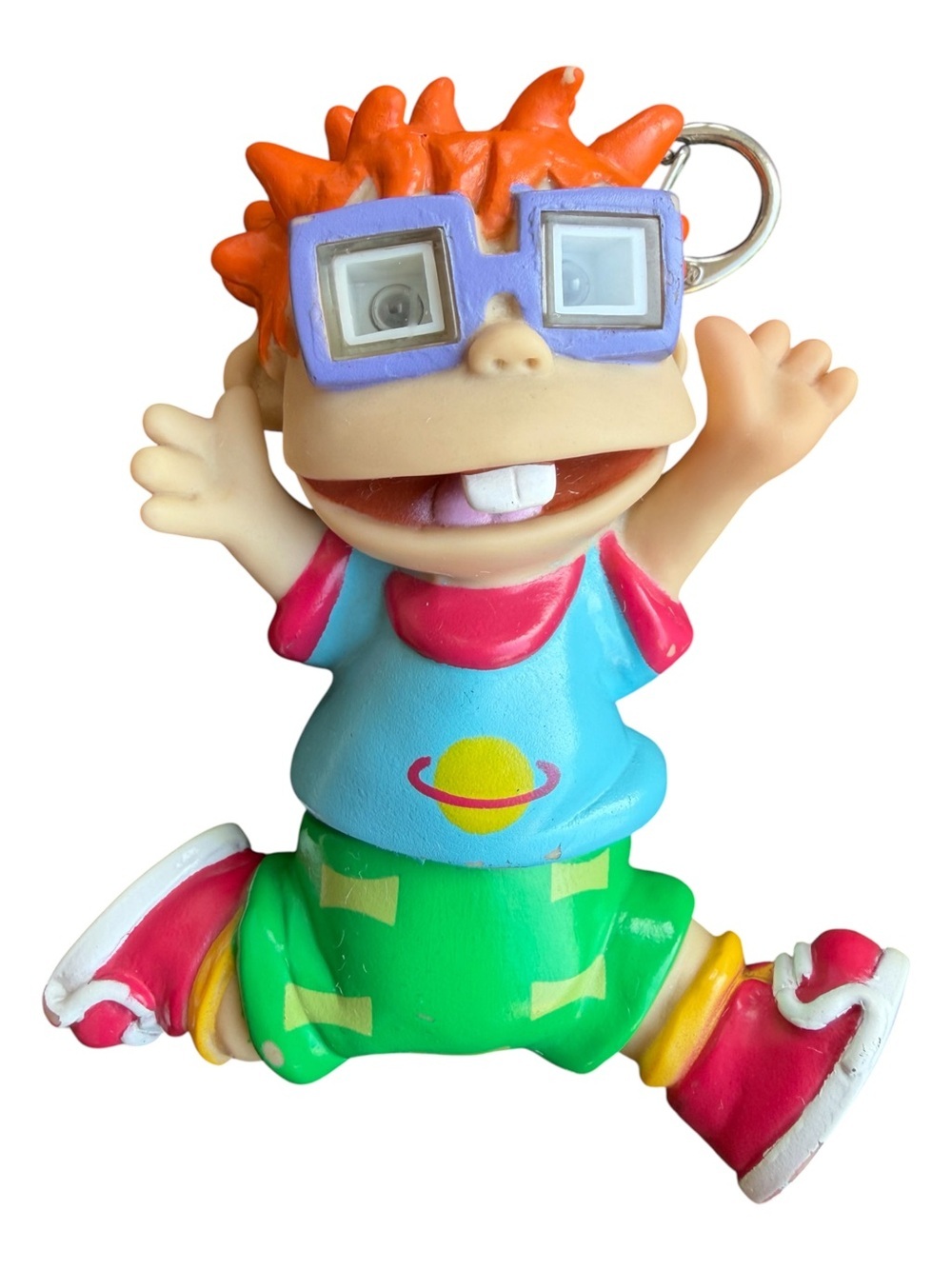 VTG 1997 Rugrats Chuckie Finster Light-Up Toy Keychain/Backpack Clip